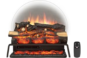 ‎BALDERIA BALDERIA Elektrokamin Lily | Elektrische Feuerstelle mit 3D-Flammeneffekt | Elektro Heizung 1500W, Knister-Sound & Aschefach | Kamin mit Fernbedienung & Thermostat | Schwarz