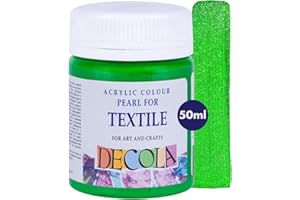 Decola | Colori per Tessuti Permanenti | Glitter Verde | Vernice Atossica e Resistente ai Lavaggi | Pittura per Tessuti Permanenti | da Nevskaya Palitra
