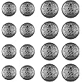 Xindojuz 16 PCS Silver Buttons for Blazers, 2 Sizes Metal Blazer Buttons Set, Coat Buttons Replacement Metal Jeans Button Silver Vintage Blazer Button Set for Blazer, Suits, Jacket, Coats (18mm 25mm)