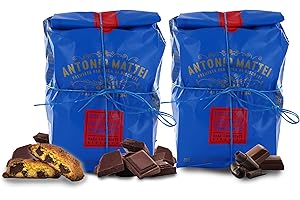 ANTONIO MATTEI PREMIATA FABBRICA DI BISCOTTI Cantucci con Cioccolato Fondente, Biscotti con Gocce di Cioccolato, Sacchetto 250g (Confezione da 2 Pezzi)