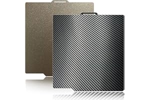 JUUPINE Fibra de carbono estructurada PET + placa de construcción PEI estructurada 257 x 257 mm, placa de impresión flexible de doble cara PET + película PEI para impresora 3D Bambulab