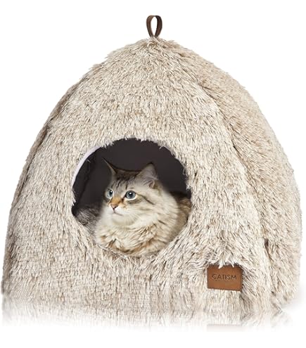 DG Catiee Kattengrotbed klein hondenbed medium kalmerende kattenslaapzak, pluizig warm katten-iglobed voor binnenkatten puppy's kleine honden (fluweel-40cm, roze