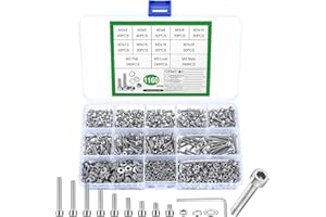 SZSLMY 1160 Stk M3 Schrauben Set, Sechskantschrauben Muttern Set, Edelstahl Zylinderschrauben Innensechskant Schrauben mit Muttern und Unterlegscheiben Set, Maschinenschrauben Gewindeschrauben Sortiment