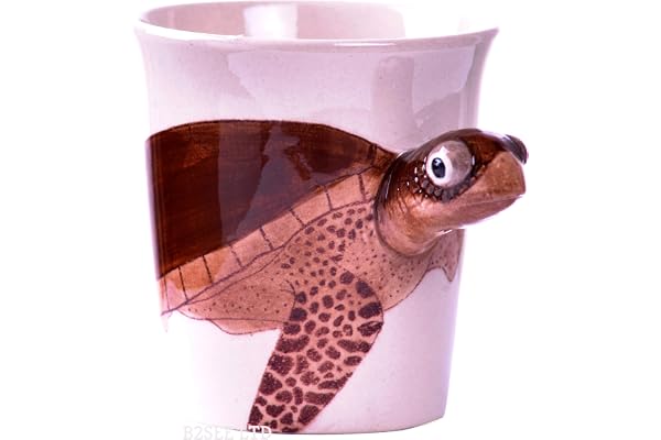 B2SEE Tortue Tasse Mug Animaux 3D ceramique Tasse Fait Main Collection Enfant Garcon Fille