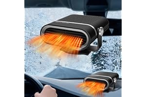 AMNF Chauffage de voiture, 12 V 150 W, désembueur et dégivreur de pare-brise portable 2 en 1 pour voitures, camions, SUV, taxis, jeeps, etc.