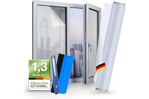 WindowShield - Milchglasfolie selbstklebend Fenster - statisch haftend - Anti-UV Sichtschutzfolie für Bad, Büro, Wohnzimmer - Fensterfolie Blickdicht von aussen - 44,5 x 400 cm