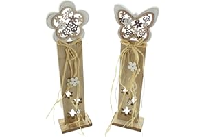 FRANK FLECHTWAREN Dekosäule Schmetterling & Blume, im 2er Set