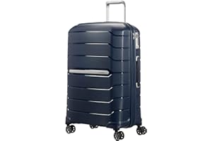 Samsonite Flux - Spinner M, Maleta expandible, 68 cm, 75/85 L, Azul Marino (Navy Blue)