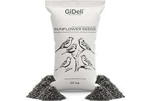 GiDeli Sonnenblumenkerne schwarz 25kg im Wildvogelfutter Vogelfutter für das Ganze Jahr Pferdefutter und Kleintierfutter