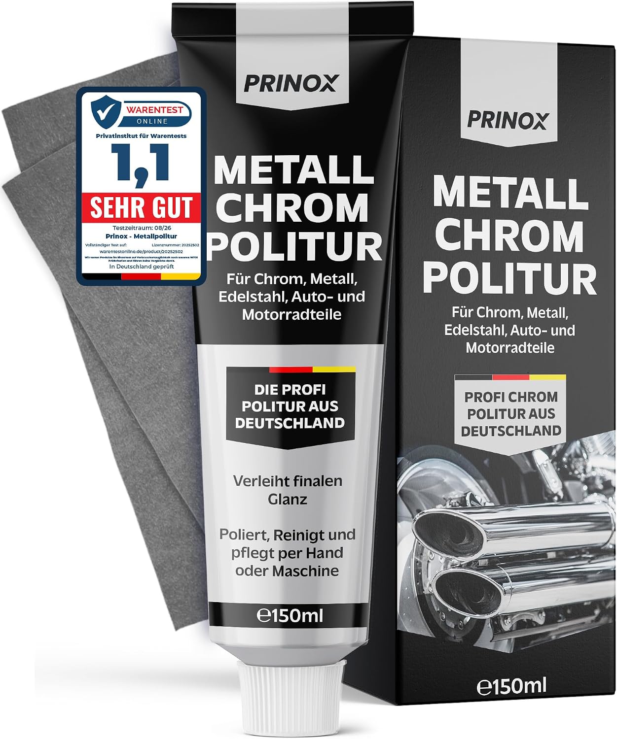 Technische Daten & Spezifikationen : PRINOX 150ml Metallpolitur inkl Profi Poliert