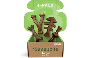 Benebone Boîte Cadeau Indestructible à mâcher pour Chiens agressifs avec Wishbone, arête de Poisson, bâton et zaggler, Longue durée, 100% Saveurs réelles, pour Grands Chiens, fabriqué aux États-Unis.