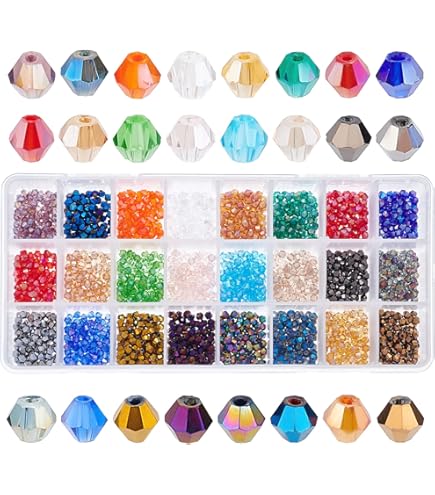 200 Perline Biconiche In Cristallo Blu Scuro - 4 Mm Per Gioielli Fai Da Te - Foto 2