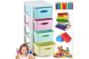 VIEIRA HOME Cajonera de plastico con ruedas mueble organizador escritorio torre almacenaje niños infantil juvenil mueble almacenaje escritorio caja almacenaje cajon - Made in E.U.