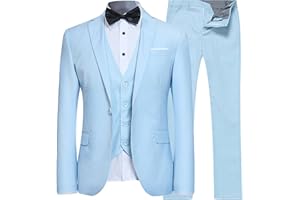 YOUTHUP Costume Homme 3 Pièces Slim Fit Customes Mode Affaires
