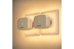 JVURICE Nachtlicht Steckdose Bewegungsmelder, 2 Stück LED Nachtlichter, 3 Farbtemperaturen, Einstellbare Helligkeit 10-60lm, Nachtmodus, für Kinderzimmer, Schlafzimmer, Flur, Treppenhaus