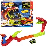 Hot WheelsMonster Trucks Snake Bite G&uuml;&ccedil; Darbesi Oyun Seti, 1:64 &ouml;l&ccedil;ekli &ouml;zel Bone Shaker ve pist, JJN44