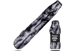 iMedic Bouillotte eau Chaude Extra Longue 2L Recouverte d'une Housse de Luxe en Polaire Super Douce ou en Tricot Confortable - Bouillotte eau Chaude Longue - Faux Gris Foncé