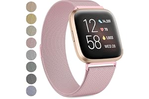Oumida Armband für Fitbit Versa 2 Armband/Fitbit Versa Armband/Fitbit Versa Lite Armband für Damen Herren, Prämie Edelstahl Metall Ersatzarmband Armbänder mit Starker Magnet
