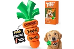 Zenir Juguete Perro Indestructible Zanahoria con Aroma a Bacon | Juguetes para Perros Masticadores Agresivos Antiestres y Ansiedad | Mordedor Perro Resistente. Juguetes Perros Grandes y Medianos