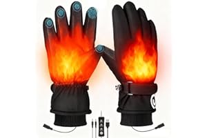Yaskyly Guanti Riscaldati USB per Uomo & Donna Guanti Touch Screen Invernali - Riscaldamento Completo Dita, 3 Livelli Temperatura - Impermeabili & Antivento - Ideali per Sci, Moto, Ciclismo e Guida