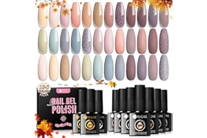 ‎UR SUGAR UR SUGAR UV Nagellack Nudefarben Gel Nagellack Set 21 Stück Shellac Nude Braun Klassisch Farben Top Coat Base Gel Coat Kit Gelnägel Farben Pastell Nail Art 18+3PCS