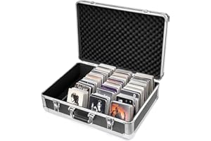 Trintion CD Storage Case - Holds 120 CDs, Portable Aluminium Media Holder With Handles and Lock for Albums, Games, Music - 56.5x40x17.8CM Water Resistant Box