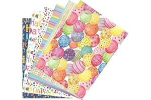 ARKRAFT carta da regalo set 6 fogli formato XXL 90 x 65 cm confezione senza plastica (Compleanno)
