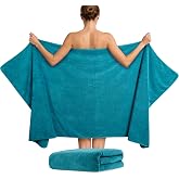 Large Bath Towel XXL 100 x 200 cm - 420 g/m&sup2; (Peacock Blue) | Sauna and Beach Towel - Unisex - Ultra Absorbent and Soft