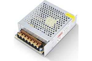 SQUADO ALIMENTATORE 12V 10A 100-220V STABILIZZATO SWITCH TRIMMER DISSIPATORE INTERNO per luci led, fai da te