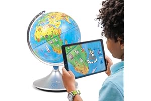 AMAGENIUS Interactive Children’s Smart Globe and Augmented Reality app to Explore the world. Simplified Earth Globe for Kids. Learning Toy. Educational Gift. Learn Geography. (App Requires Compatible AR Device)
