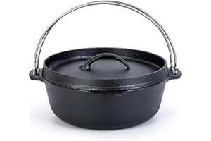 MOJ Trading Dutch Oven, Brotbackform, Gusseisen Topf, Brotbacktopf, Gusseisen Topf zum Brot Backen, Dutch Oven Klein Mittel Groß Gusseisentöpfe