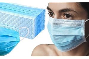 EWANTO engångs ansiktsmask gjord av fleece, hygienmask, mask för mun nässkydd med öronöglor