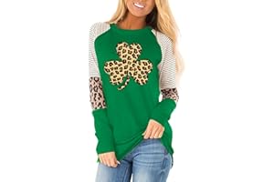 hohololo St. Patrick's Day T-Shirt Lucky Irish Shamrock Shirt for Women Funny St. Patrick's Day Short-Sleeved Shirt