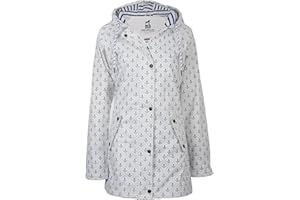 mh michael heinen Damen Regenjacke Borkum, Friesennerz, Anker-Motiv, Regenparka mit Kapuze, Regenmantel wasserdicht, Winddicht