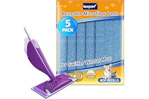 KEEPOW 5 Lingettes pour Swiffer Wetjet Reutilisable Microfibre Lavable, Lavette Recharge pour Swiffer Wetjet Réutilisable Nettoyage Multifonction