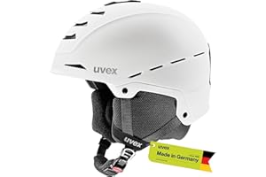 uvex legend 2.0, casco da sci robusto unisex, regolazione individuale delle dimensioni, aerazione ottimizzata, white-black matt, 59-62 cm