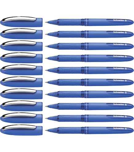 Schneider One Business Kugelschreiber – 0,3 Mm Ultra-Smooth-Spitze, Dokumentenechte Tinte, 10 Stück Schwarz, Läuft