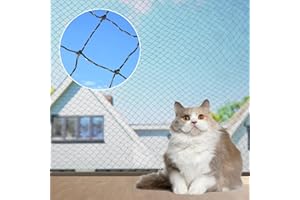 Bibykivn Katzennetz für Balkon, Katzennetz Drahtverstärkt, Katzengitter Fenster ohne Bohren, Robustes Balkonnetz, Katzenschutznetz für Balkonen, ​Terrassen Und Fenstern (3M×6M)