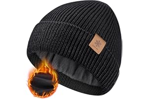 CAOZITOU Bonnet Hommes Femmes Hiver, Chaud Bonnet Hiver Thermo Fleece, Bonnet Tricoté Doux Outdoor