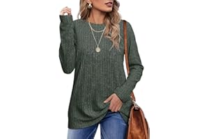 Jescakoo Damen Pullover Casual Rundhals Langarmshirt Leichtes Herbst Strickpullover Winer Oberteile