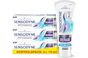 ‎SENSODYNE Sensodyne Clinical Repair Toothpaste for Sensitive Teeth with 5% NovaMin, for Long-Lasting Relief, 3 x 75 ml