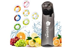 QCQHDU Air Wasserflasche mit 7 Flavour Pods, 650ml Wasserflasche Set, Sport Wasserflaschen mit Strohhalm, 0 Zucker, 0 Kalorien Trinken Obst Duftflasche für Fitness, Outdoor, Geschenk, Sport, Kinder,