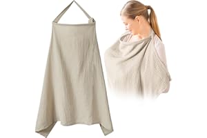 Coperta per Allattamento Darryy Copri Seno per Allattamento, Grembiule per Allattamento, 75 * 95cm, Velo Allattamento, Poncho Allattamento Neonato, Scialle Privacy Allattamento (Cachi)