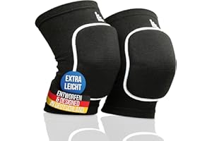 LAUTER SCHUTZ ® Ultralight Knee Pads - Breathable, Stretchy, Soft - (Indoor and Outdoor Sports) with Patella Pads for Handball, Volleyball, Mountain Biking & More (Black, L)