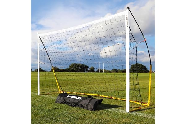 QUICKPLAY Kickster But de Foot Enfant Extérieur avec Filet de Football – Cage de Foot Portable pour Jardin ou Parc – 2 Tailles Disponibles 240×150 cm & 180×120 cm