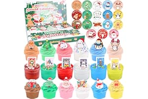 AXCOIUP Slime Advent Calendar 2025, Christmas Countdown Calendars 24 Days of Surprises with Butter, Clear, Cloud Slime, Christmas Stocking Stuffers, Xmas Gifts for Girls and Boys Ages 6 7 8 9 10 11 12