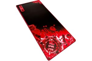 ENHANCE Alfombrilla Ratón XXL Teclado y Ratón Superficie de Baja fricción para Buen Deslizamiento de Ratón Costuras en los Bordes y Base de Goma Antideslizante Gamers Rojo