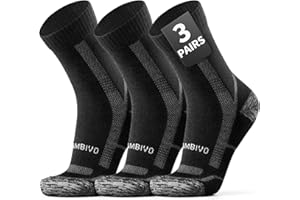 CAMBIVO Chaussettes Randonnée Anti Ampoule Femme Homme, Chaussettes Sport en Mérinos Laine, Chaussettes de Sport Respirant pour Trekking, Cyclisme, Trail Running, Ski, Thermiques, 2 ou 3 Paires