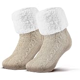 CATOR Kuschelsocken Mit Rutschfester Sohle – Dicke Wintersocken, Größe 39-43, Rot