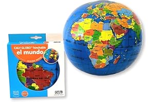 JUEGACONMIGO Caly - Esfera del mundo político hinchable, 30 cm, castellano (CAGLOBO30)